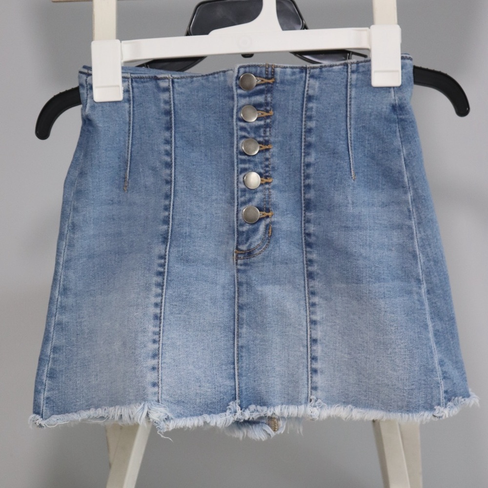 Alter’d state Denim Button-Up Mini Skirt